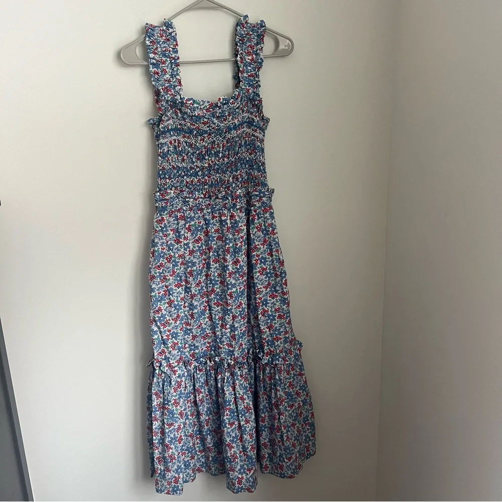 SEA New York Women's Peggy Blue Mid Calf Summer Midi Dress Size Medium - Picture 6 of 10